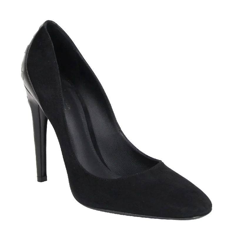 Affordable Suede Ankle Pumps for All-Day Wear--Bottega Veneta Women's Black Suede Leather Kid Luxe Heels