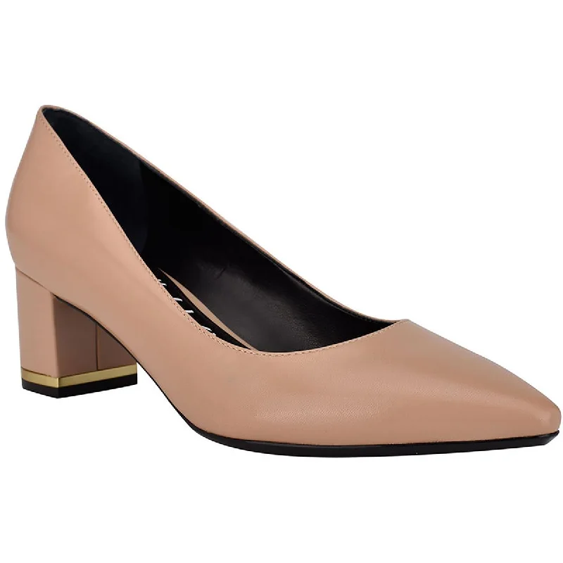 Stiletto Heel Pumps with Perfect Fit--Calvin Klein Womens Nita Leather Slip On Pointed Toe Heels-Fashionable & Classic