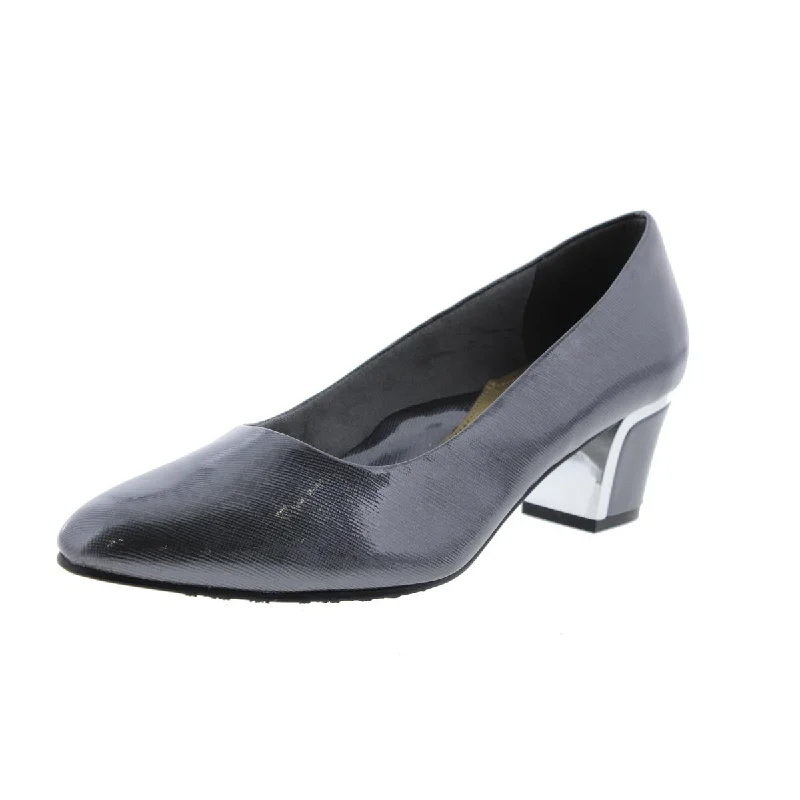 Sleek and Shiny Patent Pump Heels for a Polished Look--Soft Style by Hush Puppies Womens Deanna Patent Round Toe Pumps