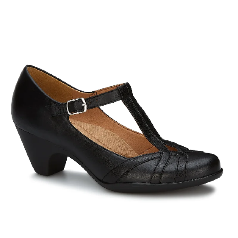 Andrea Leather Pumps Buckle Closure---Comfortable Leather Pumps for Office and Everyday Wear