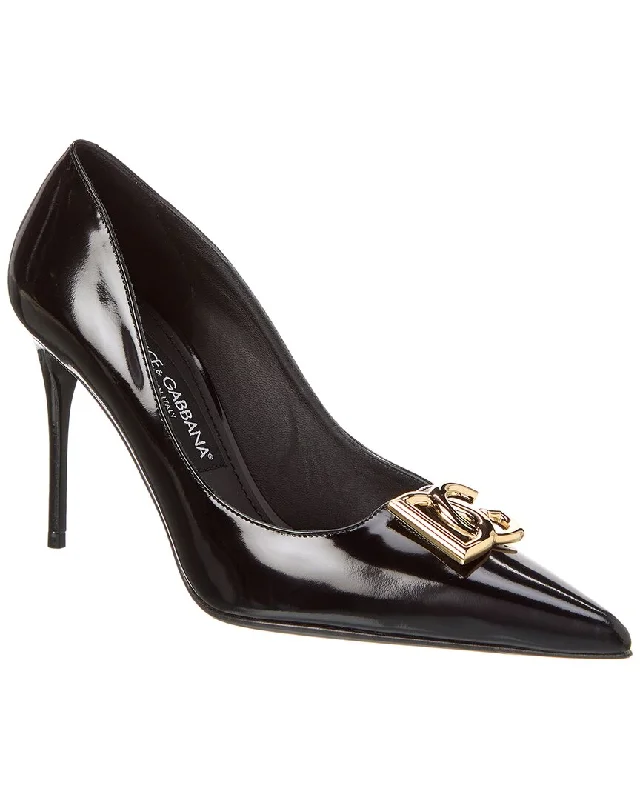 Dolce & Gabbana Dg Logo Leather Pump---Comfortable Leather Pumps for Office and Everyday Wear