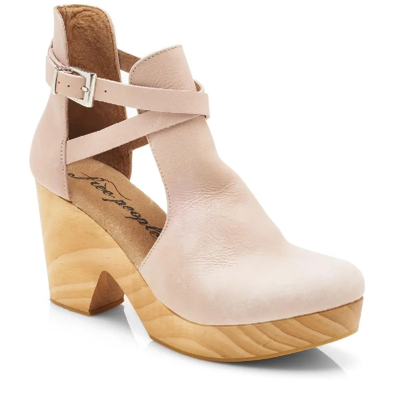 Stylish Ankle Strap Heels for Women--Free People Womens Cedar clog Leather Ankle Strap Pumps