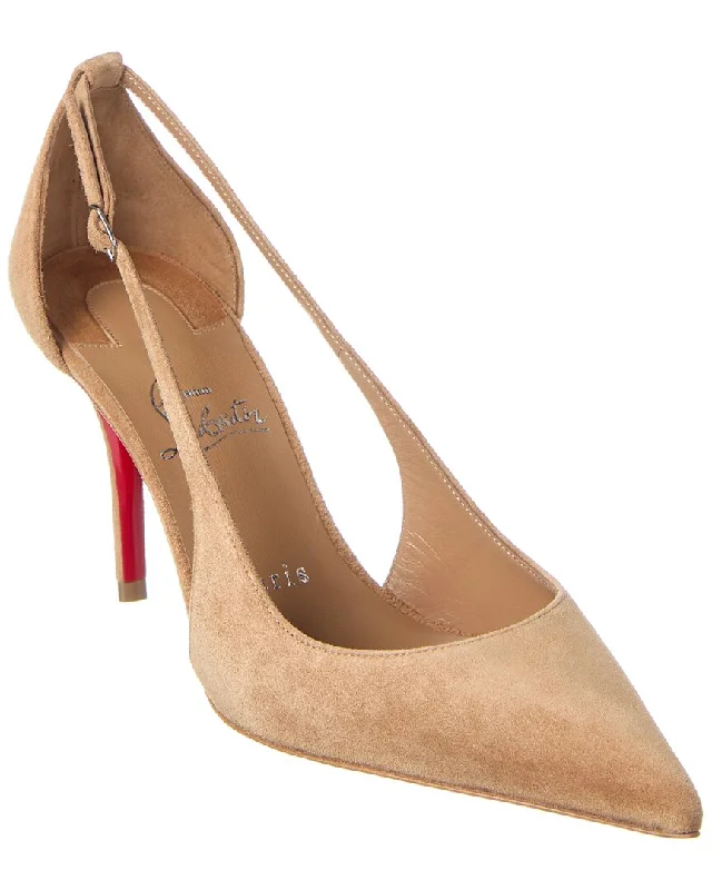 Affordable Suede Ankle Pumps for All-Day Wear--Christian Louboutin Apostrophoric 80 Suede Pump