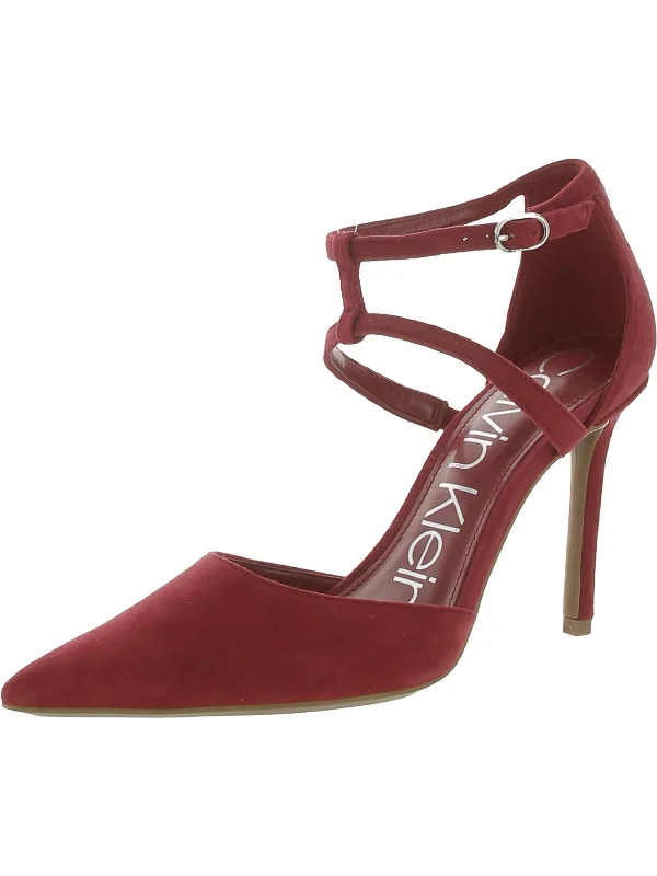 Affordable Suede Ankle Pumps for All-Day Wear--Dentel Womens Suede Pointed Toe Pumps