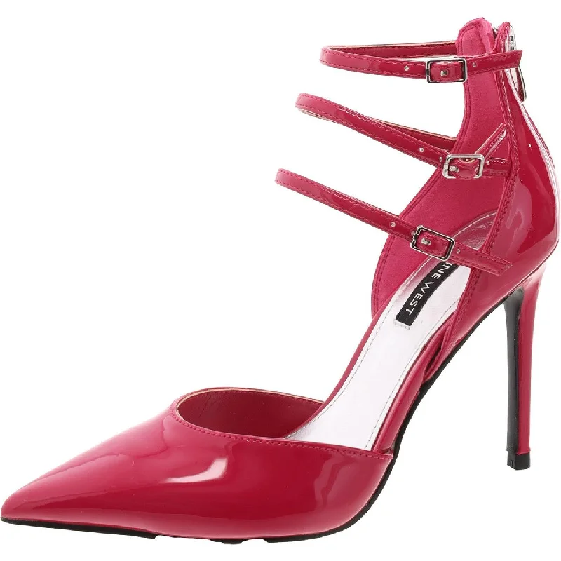 Sleek and Shiny Patent Pump Heels for a Polished Look--Frann 3 Womens Patent Ankle Straps Pumps