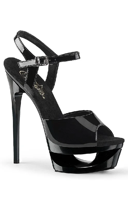 Sleek and Shiny Patent Pump Heels for a Polished Look--ECLIPSE-609 Black Patent Platform Heels