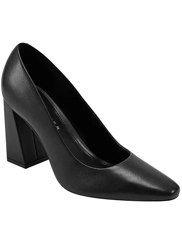 Stiletto Heel Pumps with Perfect Fit--Yalina Womens Pointed Toe Leather Block Heels-Fashionable & Classic