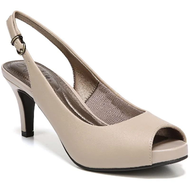 Versatile Heeled Sandals for Any Occasion---LifeStride Womens Teller Solid Slingback Peep-Toe Heels