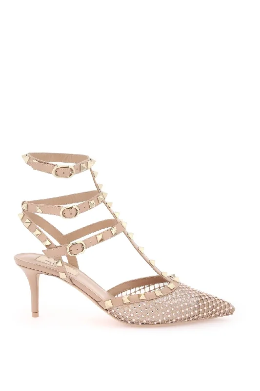 Affordable Rhinestone Pumps for a Dazzling Look---Mesh Rockstud Pumps With Crystals  - Neutro