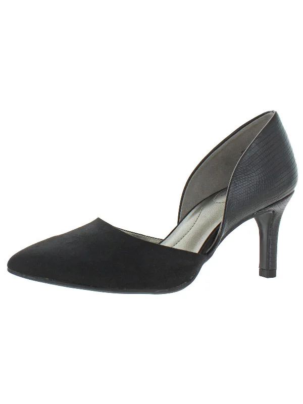 Affordable Suede Ankle Pumps for All-Day Wear--Grenow Womens Faux Suede Pointed Toe Dress Heels