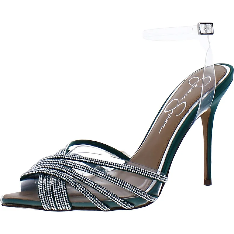 Stylish Ankle Strap Heels for Women--Jessica Simpson Womens Wamblee Rhinestone Buckle Ankle Strap