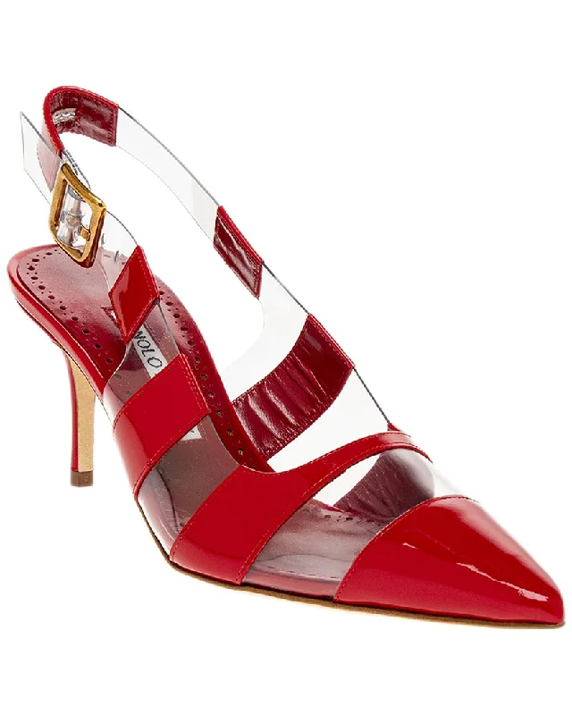 Sleek and Shiny Patent Pump Heels for a Polished Look--Manolo Blahnik Uxra Patent Pump