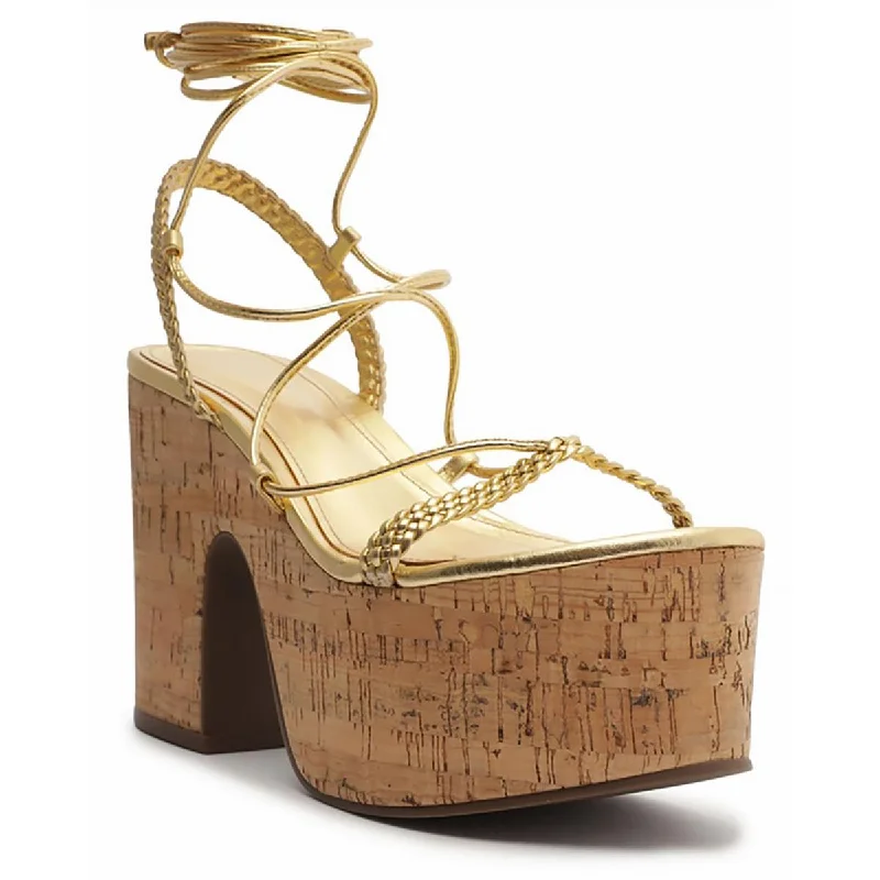 Stylish Open Toe Heels for Summer--Schutz Womens Maxima Leather Open Toe Platform Heels