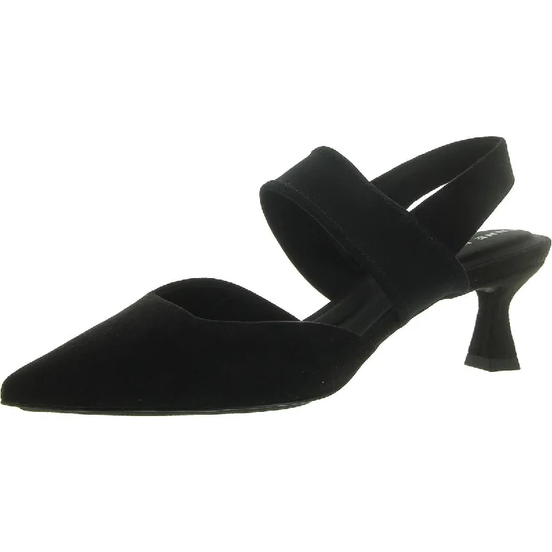 Affordable Suede Ankle Pumps for All-Day Wear--Anne Klein Womens In Time Faux Suede Stretch Slingback Heels