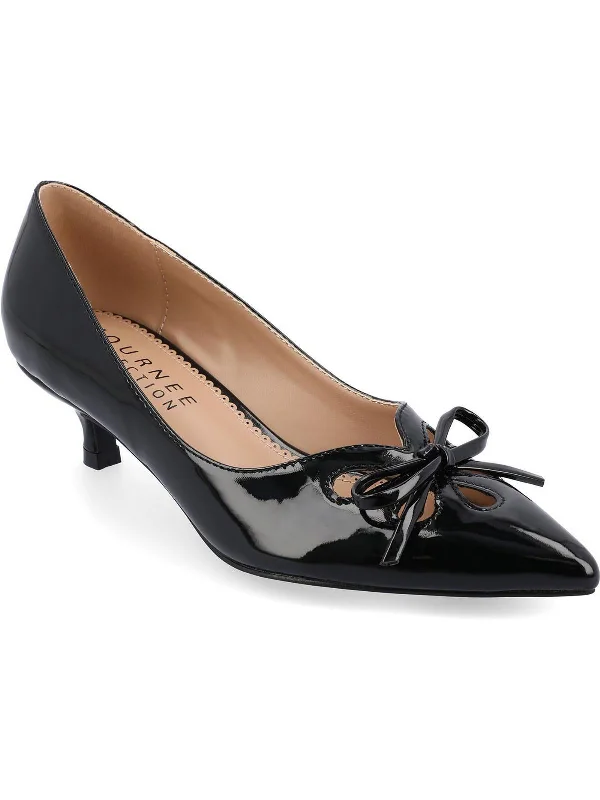 Sleek and Shiny Patent Pump Heels for a Polished Look--LUTANA Womens Patent Leather Kitten Heel Pumps