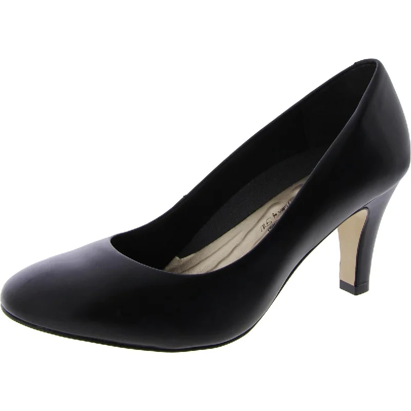 Walking Cradles Womens MARLEY Leather Almond Toe Pumps---Comfortable Leather Pumps for Office and Everyday Wear