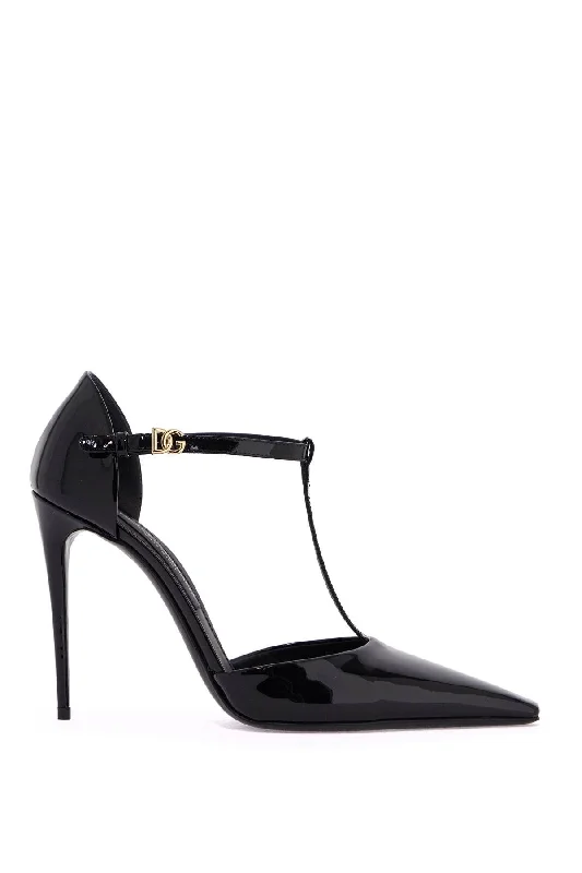 Sleek and Shiny Patent Pump Heels for a Polished Look--Dolce & Gabbana Women's T-Bar Patent Leather Dã©Col