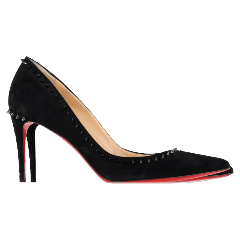 Affordable Suede Ankle Pumps for All-Day Wear--Christian Louboutin Anjalina Pumps in Black Suede