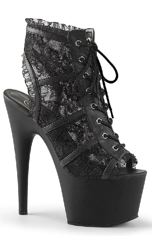 Stylish Lace Pumps for a Chic Look--ADORE-796LC Black Lace Peeptoe Heels