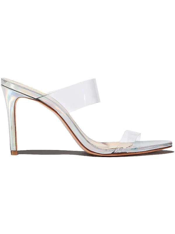 Ariella Womens Vinyl Iridescent Slide---Transparent Vinyl Pumps for Bold Fashion Statements