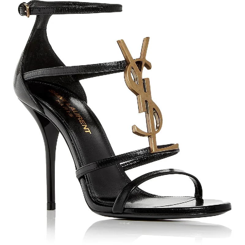 Stylish Ankle Strap Heels for Women--Saint Laurent Womens Cassandra Leather Ankle Strap Pumps