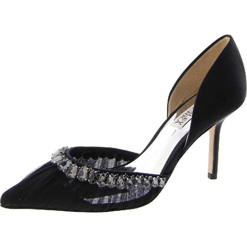 Stiletto Heel Pumps with Perfect Fit--Badgley Mischka Womens Satin Pointed toe Pumps-Fashionable & Classic