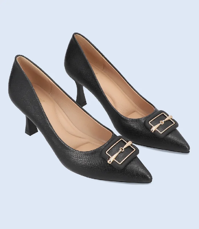 Versatile Heeled Sandals for Any Occasion---BW10145-BLACK-Women Court shoes