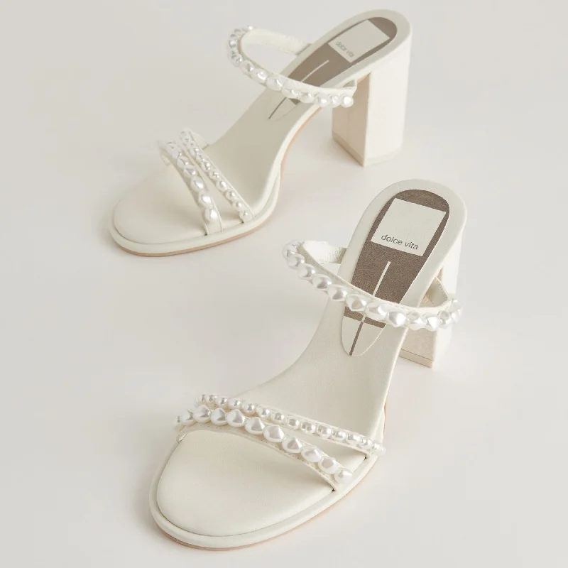 Versatile Heeled Sandals for Any Occasion---Barrit Pearl Heels Vanilla Pearls