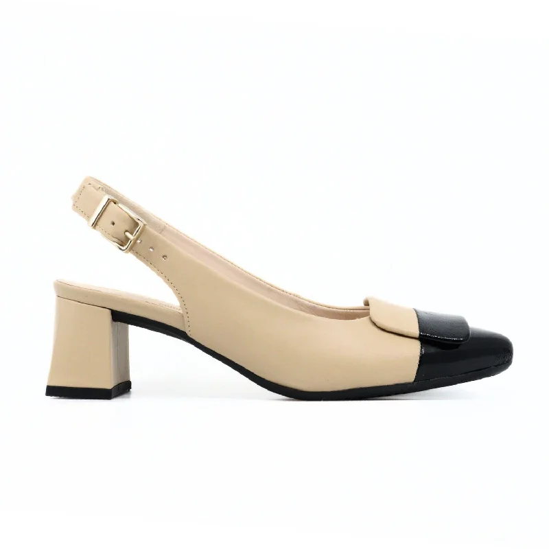 Versatile Heeled Sandals for Any Occasion---Pump Slingback In Caramel