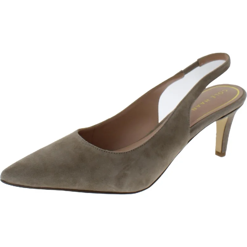 Affordable Suede Ankle Pumps for All-Day Wear--Cole Haan Womens Vandam Suede Slingback Heels