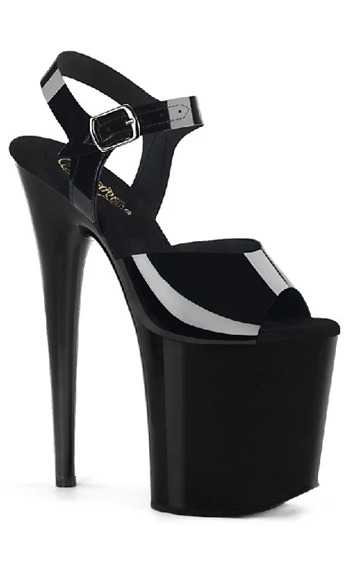 Stylish Platform Heels for Extra Height--FLAMINGO-808N Black Jelly Platform Heels