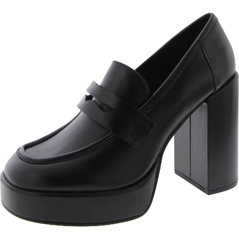 Trendy Chunky Heel Pumps for Casual Wear--Steve Madden Womens Ashe Block Heel Slip-On Loafer Heels