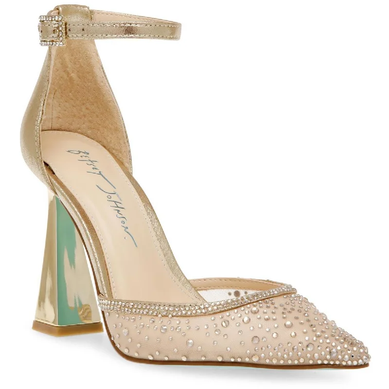 Stiletto Heel Pumps with Perfect Fit--Betsey Johnson Womens Viola Rhinestone Pointed Toe Pumps-Fashionable & Classic