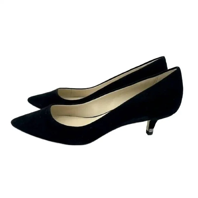 Affordable Suede Ankle Pumps for All-Day Wear--Diana Suede Leather Pumps In Black