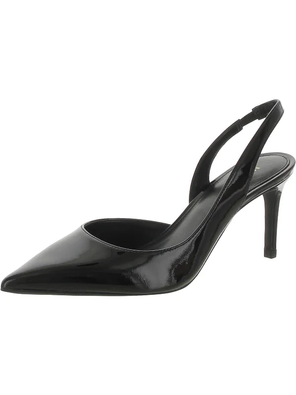 Sleek and Shiny Patent Pump Heels for a Polished Look--Alina Flex Sling Womens Padded Insole Patent Leather Slingback Heels