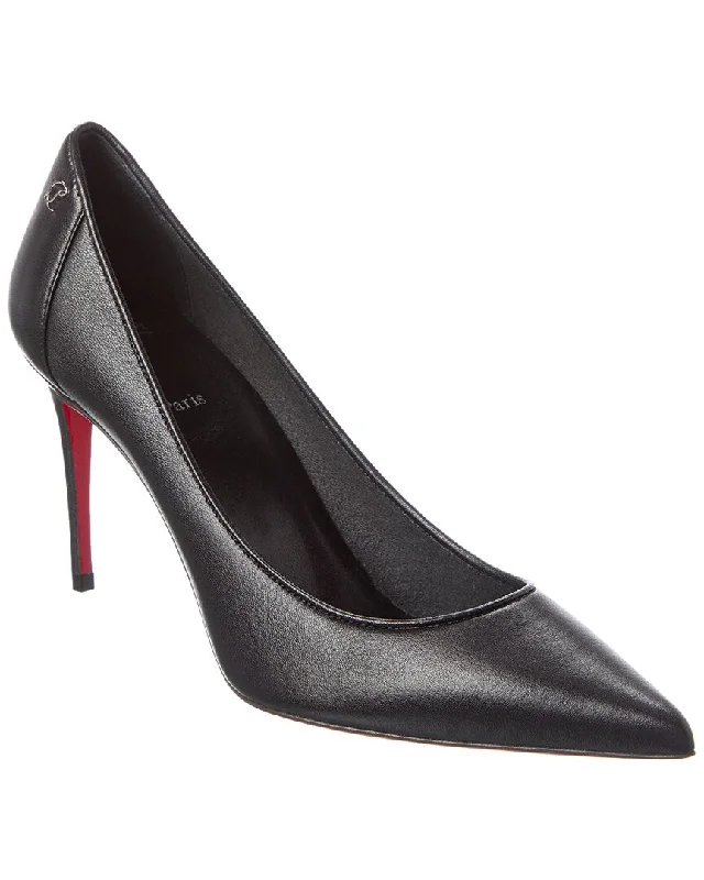 Christian Louboutin Sporty Kate 85 Leather Pump (Authentic Pre-Owned)---Comfortable Leather Pumps for Office and Everyday Wear