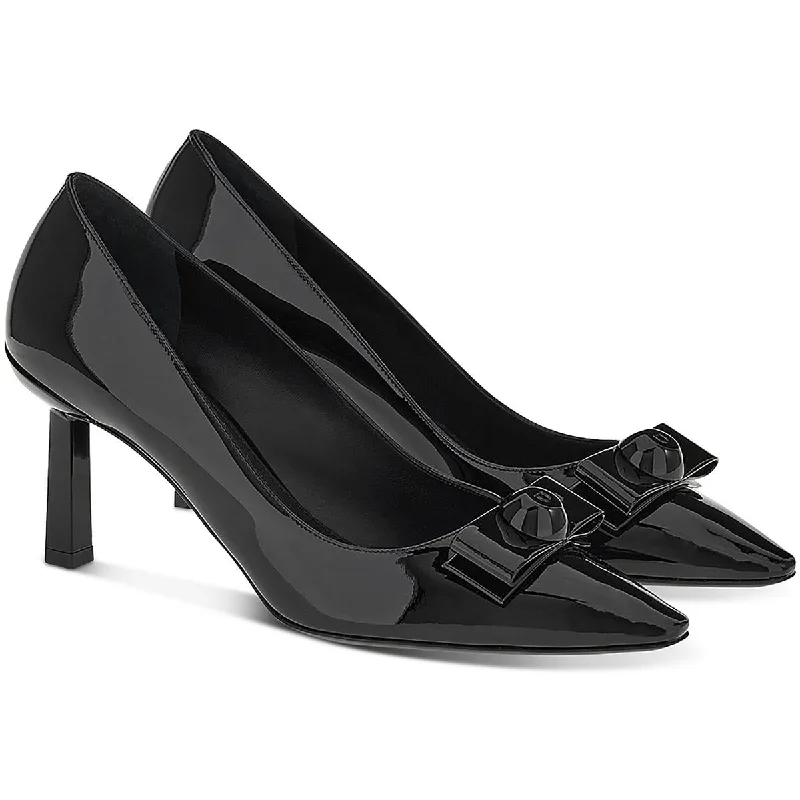 Sleek and Shiny Patent Pump Heels for a Polished Look--Salvatore Ferragamo Womens Patent Leather Embellished Pumps