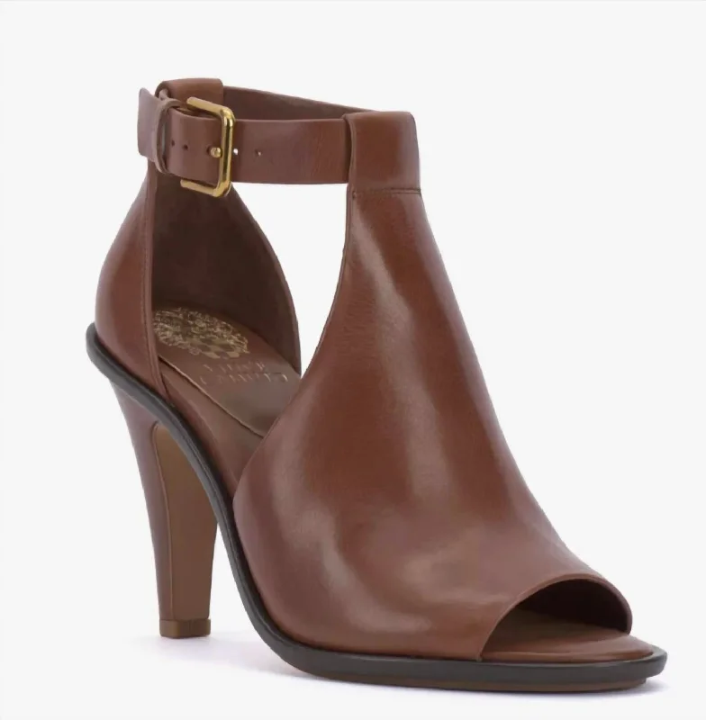 Stylish Ankle Strap Heels for Women--Frasper Ankle Strap Heel In Cocoa Biscuit