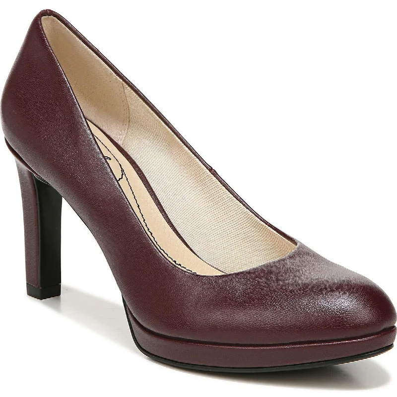 LifeStride Womens Julia Faux Leather Heels Pumps---Comfortable Leather Pumps for Office and Everyday Wear