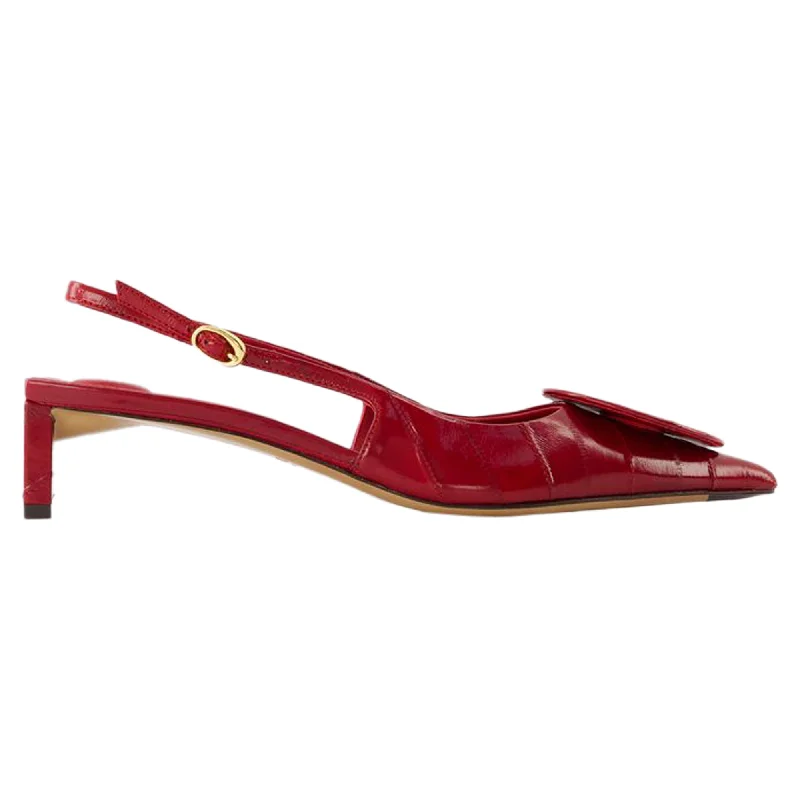 Les Slingbacks Duelo B Pumps - Jacquemus - Leather - Red---Comfortable Leather Pumps for Office and Everyday Wear