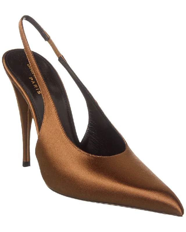 Saint Laurent Faye 110 Satin Slingback PumpAffordable Satin Heels with a Luxe Touch