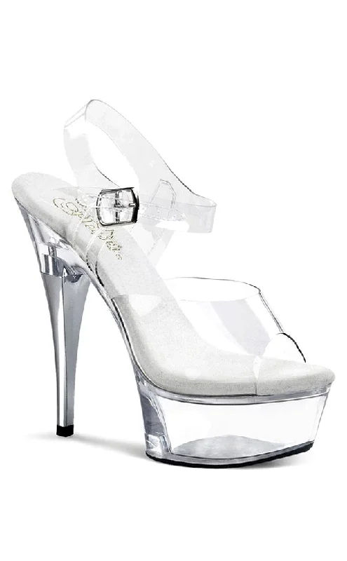 Stylish Platform Heels for Extra Height--CAPTIVA-608 Clear Platform Heels