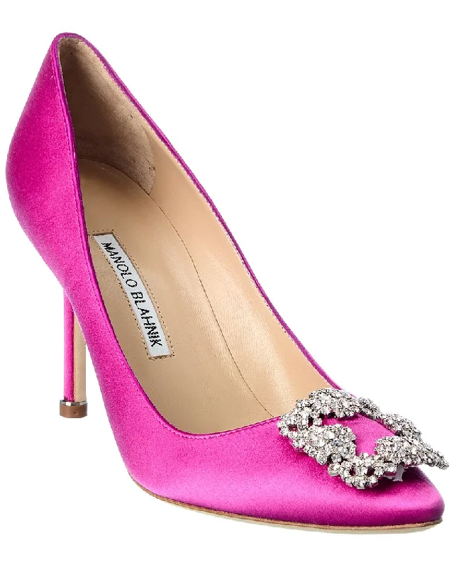 Manolo Blahnik Hangisi 90 Satin PumpAffordable Satin Heels with a Luxe Touch