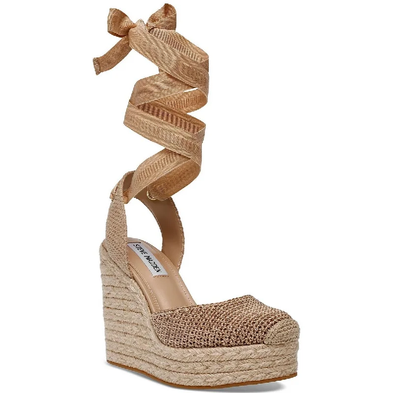 Stylish Ankle Strap Heels for Women--Steve Madden Womens Locket Knit Ankle Strap Espadrille Heels