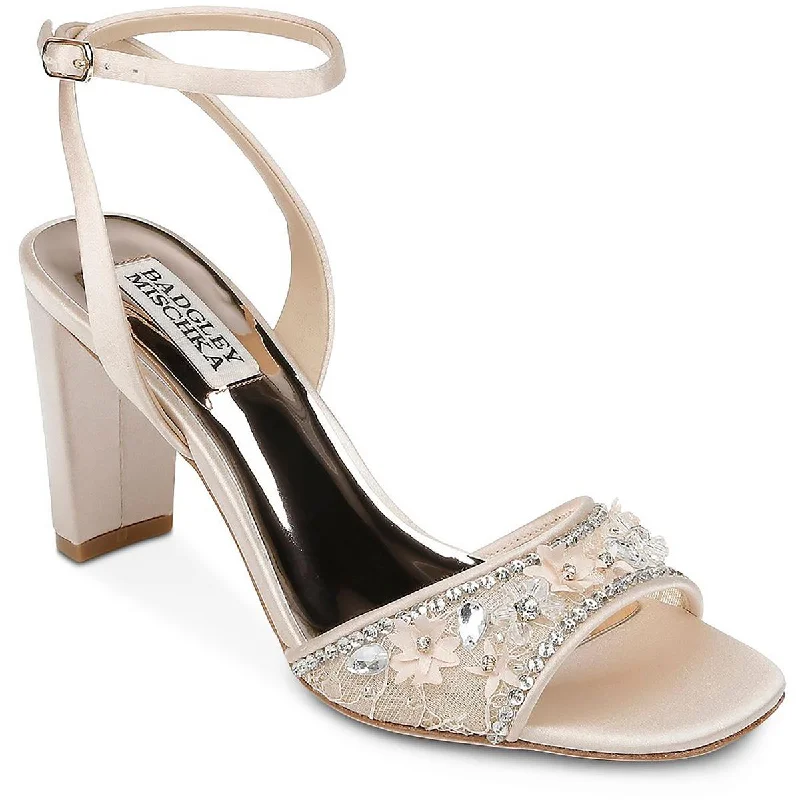 Versatile Dress Heels for Formal and Casual Wear---Badgley Mischka Womens Tayten Satin Dressy Heels