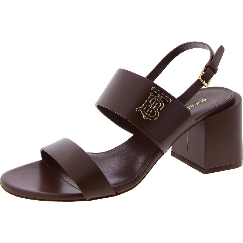 Stylish Ankle Strap Heels for Women--Burberry Womens Virginia Leather Ankle Strap Slingback Heels