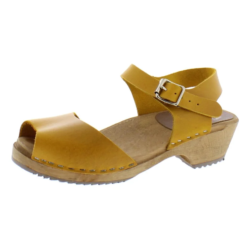 Stylish Open Toe Heels for Summer--MIA 1976 Womens Leather Open Toe Clogs