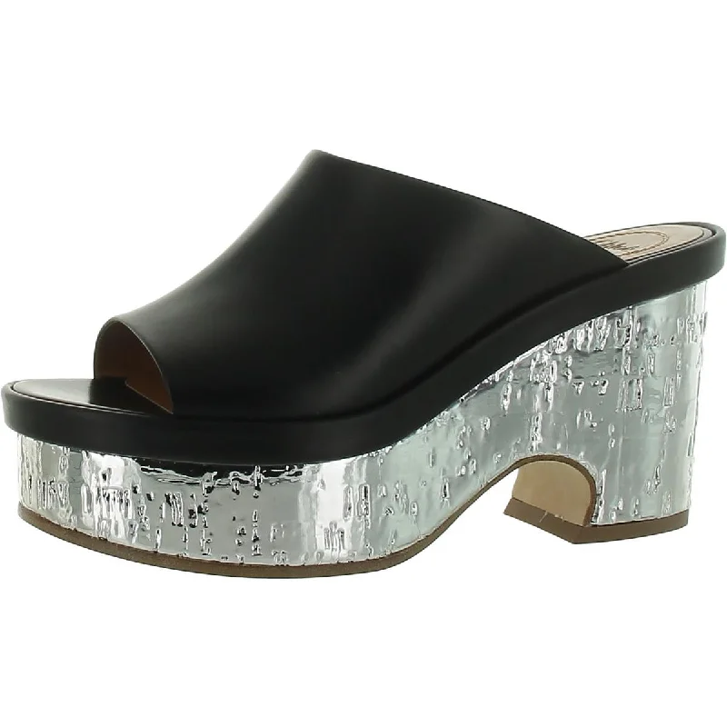 Womens Leather Platform Clogs---Comfortable Leather Pumps for Office and Everyday Wear