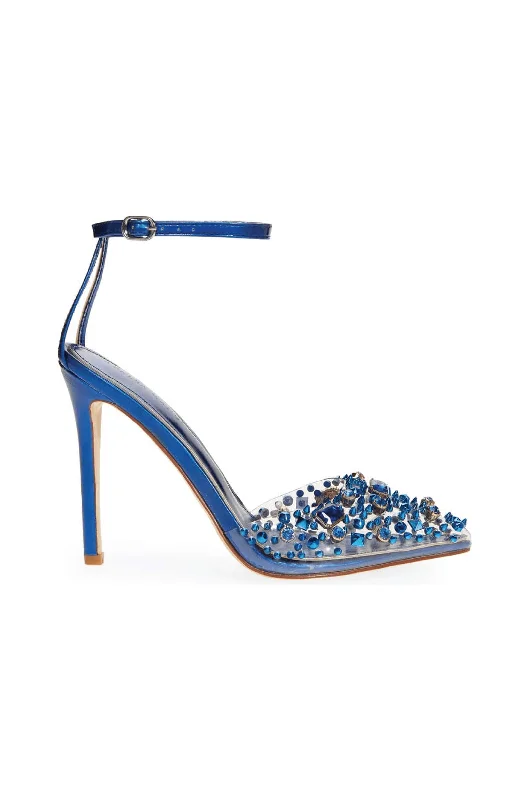 Versatile Heeled Sandals for Any Occasion---POPSTAR-SAPPHIRE STUDDED PUMP