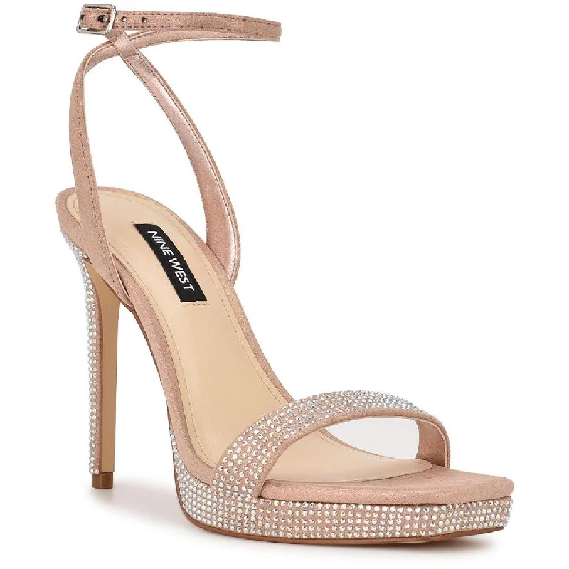 Stylish Open Toe Heels for Summer--Nine West Womens Zadien Dressy Open Toe Pumps